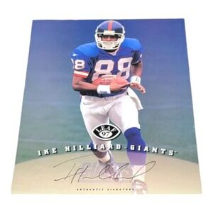Rare 1997 Leaf Ike Hilliard Autographed 8x10 Photo Card New York Giants